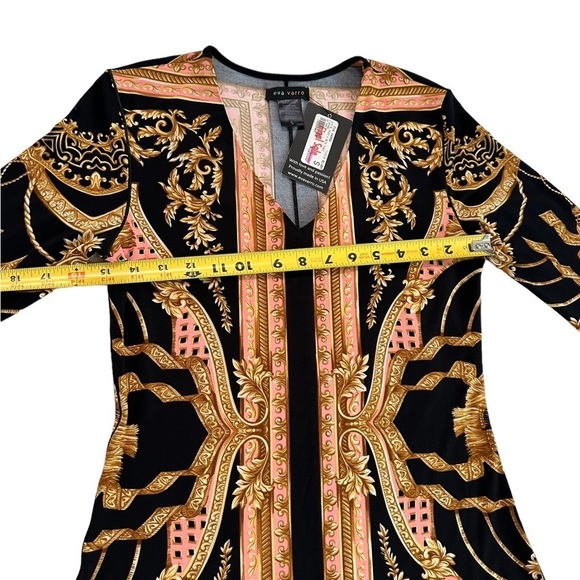 Eva Varro 3/4 Sleeve High V-neck Tunic Size Small - Picture 8 of 17